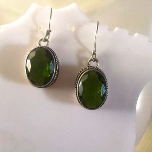 New designed artwork green quartz earrings